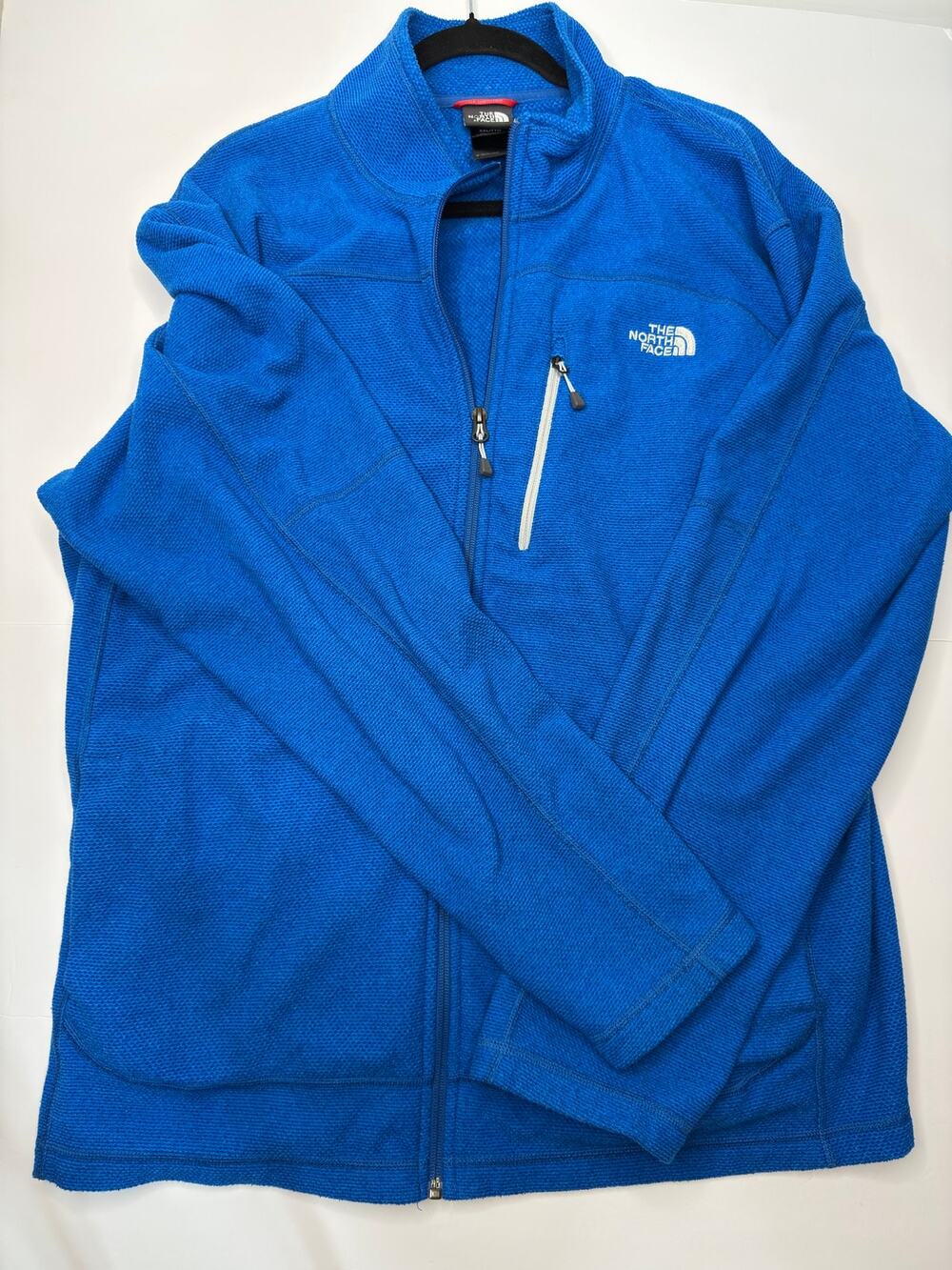 The North Face Mens Textured Cap Rock Full Zip Fleece Jacket Blue